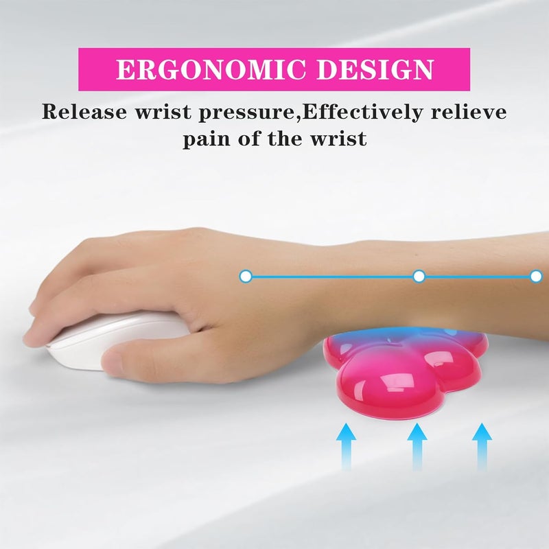 KEPUTAIER Gel Cloud Mouse Wrist Rest, Cute Wrist Support and Arm Support for Mouse Rest Typing Pain Relief，Suitable for Office/Computer/Laptop/Gaming (Transparent Red) - Image 2